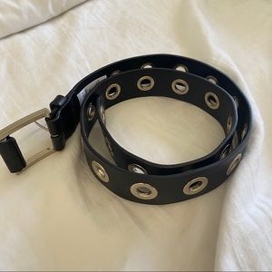 Black and silver belt